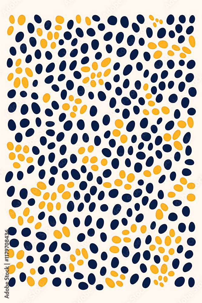 Poster simple leopard print pattern on plain white background
