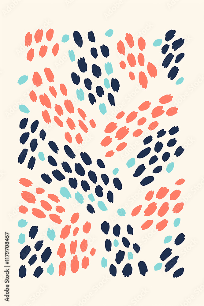 Poster simple vector leopard print pattern on plain white background (alternative blue and red)