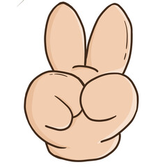 Human hand with V sign, organ, human part, body, finger