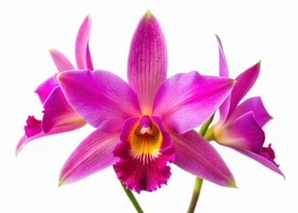 Obraz premium Laelia Rubescens Orchid Flower, Isolated White Background, High-Resolution Stock Photo