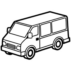 Vector delivery van isolated on white