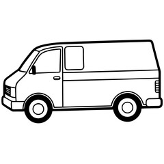 Vector delivery van isolated on white