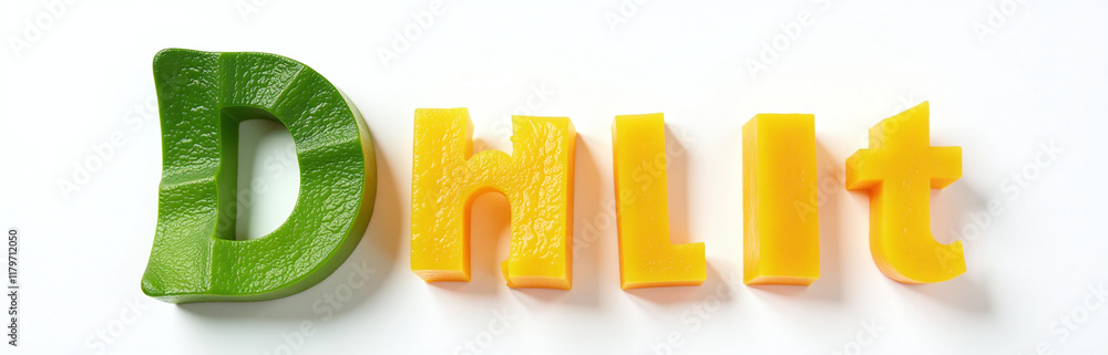 Poster a chilly vegetable letter d made from isolated squash elements against a white background for easy i