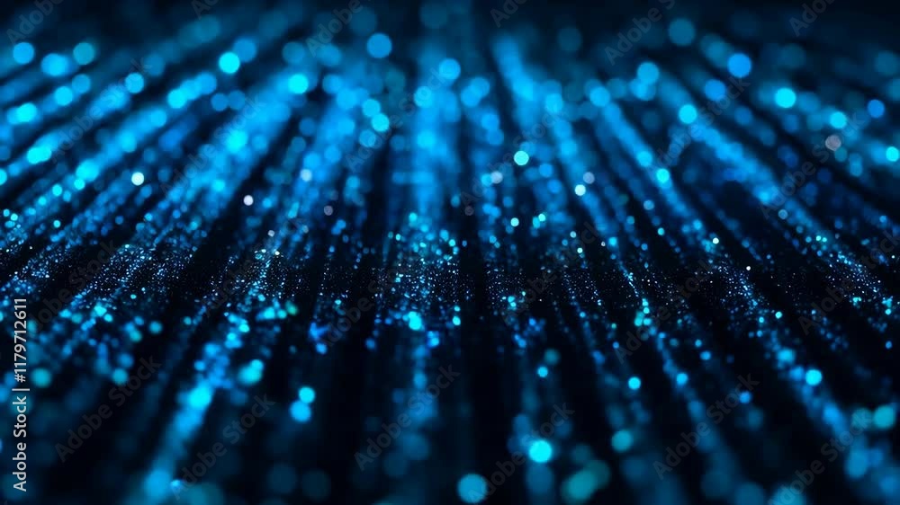 Aufkleber bright blue light particles move gracefully in a dark space, creating stunning visual patterns that 