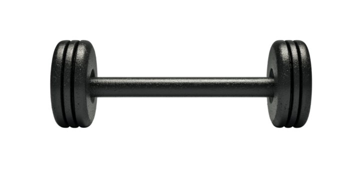 Black Dumbbell for Fitness and Weight Training Use Isolated on transparent background