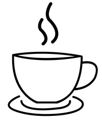 Coffee cup clip art design on plain white transparent isolated background for card, shirt, hoodie, sweatshirt, apparel, card, tag, mug, icon, poster or badge