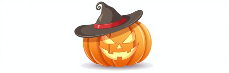 A Carved Pumpkin In A Hat Is Isolated On A White Background With Transparent Edges In A Graphic Design. 00002