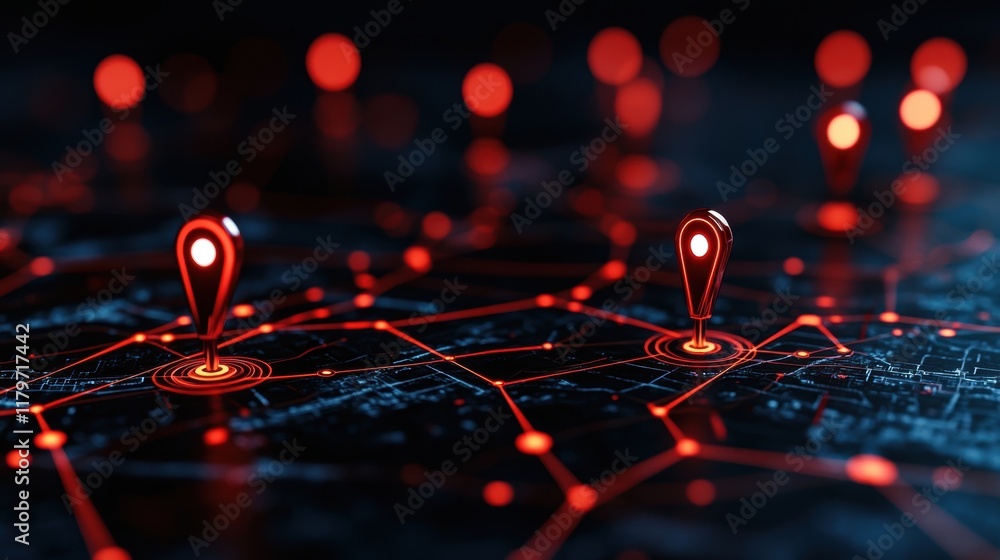 Poster vibrant red light bulb illuminating dark space creating striking visual contrast and evoking mysteri
