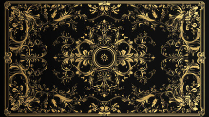 Victorian heraldic retro vintage decorative. Ornate golden label for wine bottle and luxury branding in vector