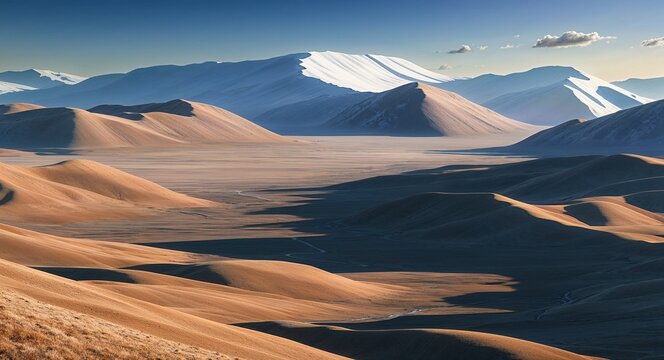 A highaltitude plateau with stark breathtaking landscapes and rolling hills
