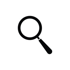 Magnifying glass or search icon, flat vector graphic on isolated background.