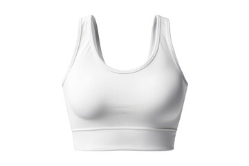 Blank sports bra template. Racerback sports bra with clean design for fitness wear. Transparent background.