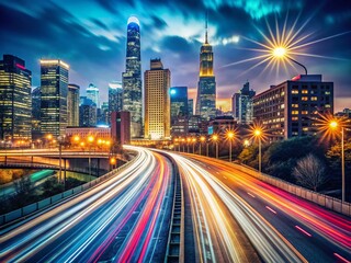 Long Exposure City Lights - New Year's Eve Celebration, Hopeful Future