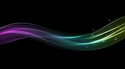 Obraz premium Abstract Colorful Wave Design on Black Background