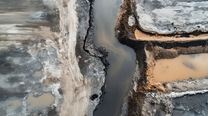 Fototapeta premium A river with a muddy brown color
