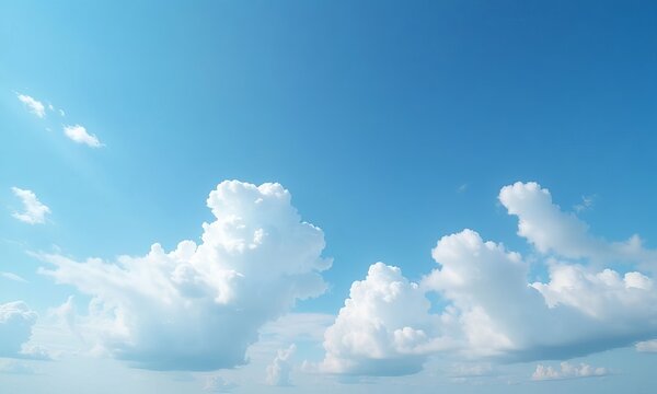 Blue sky with white puffy clouds