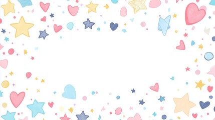 Cute Hearts and Stars Pattern Wallpaper