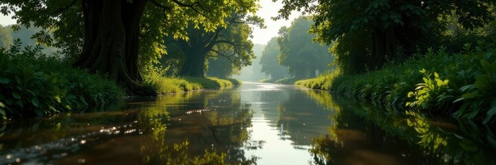 Essex country lane underwater, deep flood submerges road, travel, surface