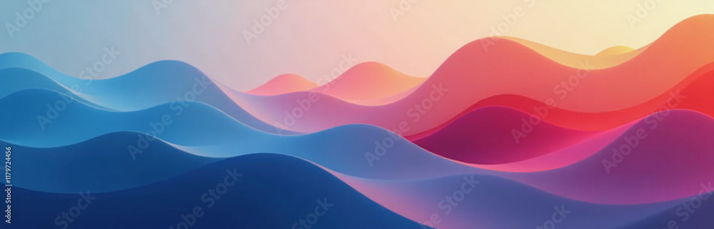Poster A Blurred, Colorful, Abstract Wave Pattern With Geometric Curves Creating A Visually Striking Design Effect Overall. 00002