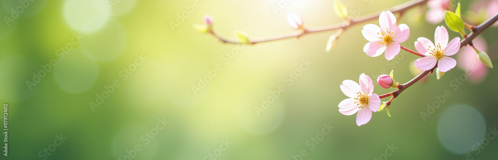 Poster A Blurred Spring Nature Background With A Subtle Web Banner Design Allowing Space For Textual Elements To Be Placed Freely. 00002