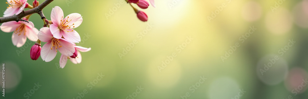 Poster A Blurred Spring Nature Background With A Subtle Web Banner Design Allowing Space For Textual Elements To Be Placed Freely. 00001