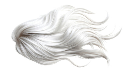 Fototapeta premium Detailed View of Flowing Silky White Hair Isolated on Background with Soft Texture and Shimmering Highlights