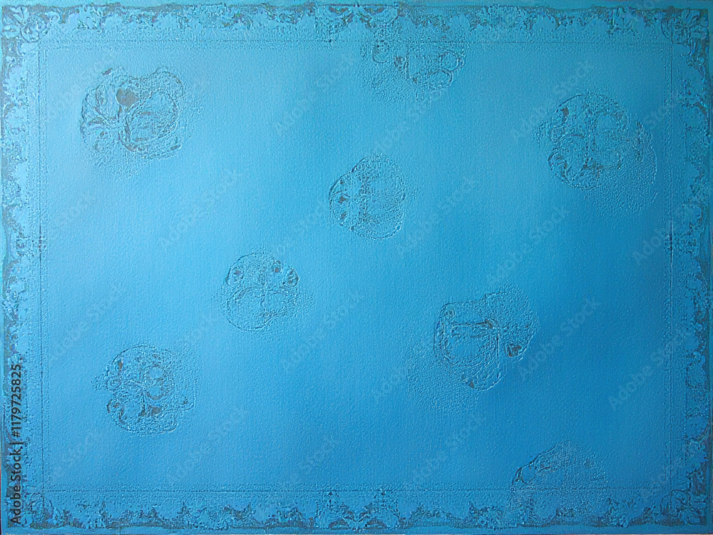 Poster A Blue Painted Decorative Wall With Textured Pattern Creates A Distinctive And Visually Appealing Background For Various Artistic Compositions. 00001