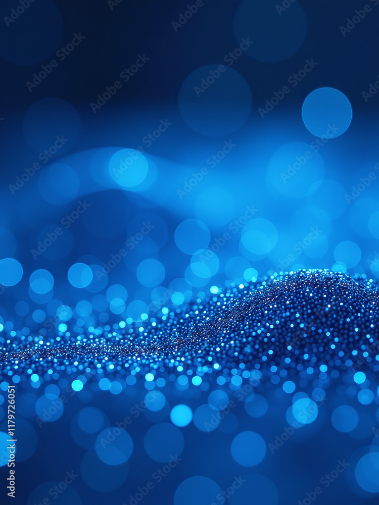 Leinwandbilder a blue glittery background with a bokeh effect provides a visually striking abstract macro shot imag