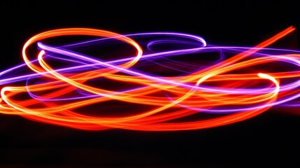 Abstract Light Trails Red And Purple Swirls