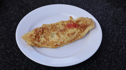 omelette egg on plate for breakfast