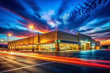 Long Exposure Night Photography of a Supermarket in Nampa, Idaho