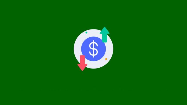 Moving cost symbol dollar increase and decrease icon, money, dollar sign, up and down arrow