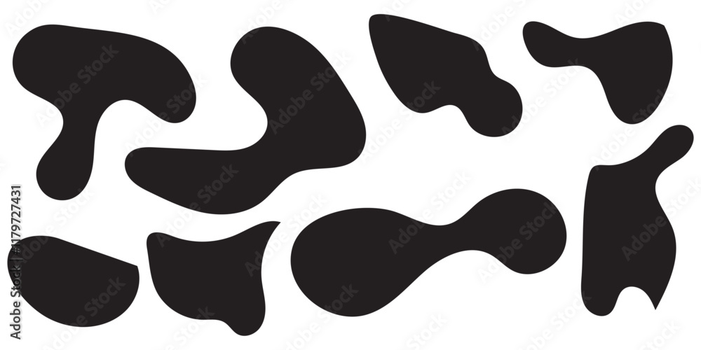 Poster blob shapes colorful collection vector design elements isolated. abstract stains shape vector set
