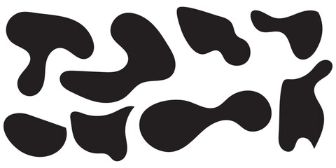 Blob shapes colorful collection vector design elements isolated. Abstract stains shape vector set