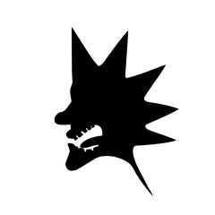 Punk head silhouette