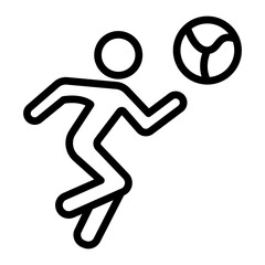 Volleyball Vector Line Icon Design
