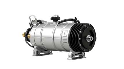 Silver Supercharger Modern Turbocharger Engine Component for High Performance Vehicles