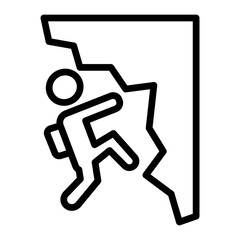 Rock Climbing Vector Line Icon Design