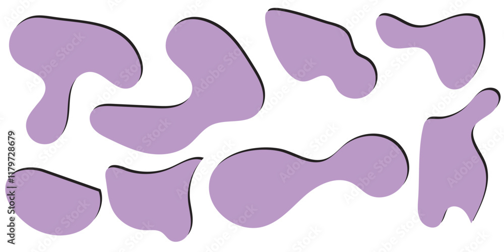 Poster blob shapes colorful collection vector design elements isolated. abstract stains shape vector set