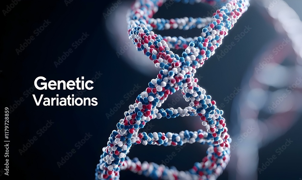 Poster vibrant dna helix with colorful markers, a dynamic representation of genetic structure showcasing vi