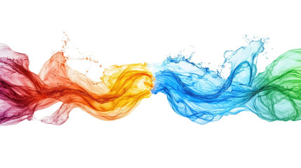 Colorful abstract smoke waves creating a vibrant and dynamic visual effect on a black background