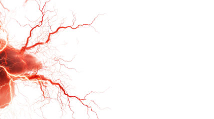 Abstract representation of electric energy bursts with vibrant red and orange streaks against a black background