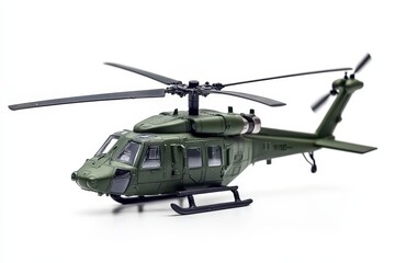 Fototapeta premium Contemporary toy chopper against a white backdrop