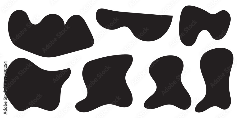 Poster blob shapes colorful collection vector design elements isolated. abstract stains shape vector set