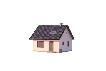 House with solar panels on the roof showcasing sustainable energy solutions. PNG transparent background.
