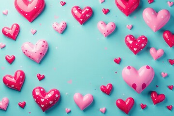 Obraz premium Cute tiny hearts seamless pattern Colorful Valentine's Day design , small hearts pattern, background