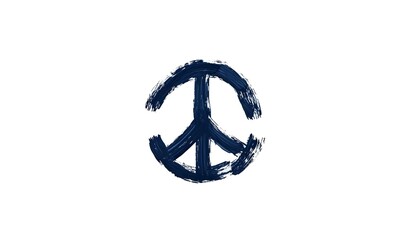 Peaceful Emblem, a minimalistic depiction of a peace symbol set against a pure background, conveying harmony and tranquility.