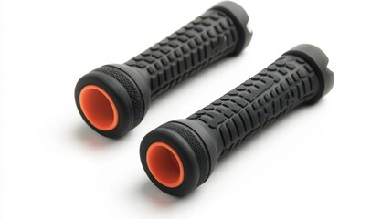 Black and Orange Bicycle Handlebar Grips