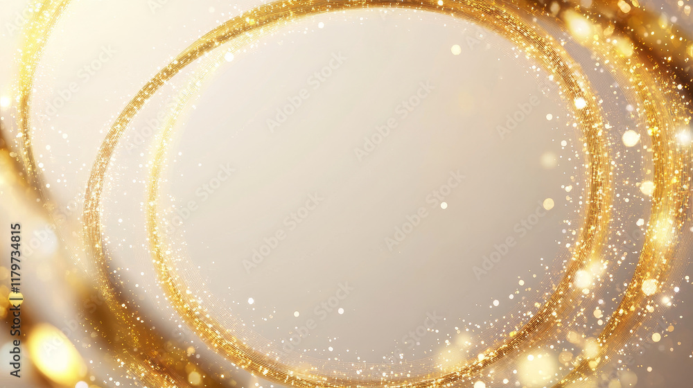 Poster golden shiny frames with dust isolated on a transparent background. vector illustration of a gold ri