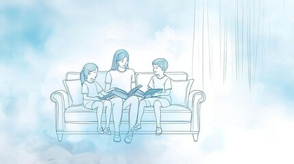 World Read Aloud Day Family reading together on a cozy sofa.